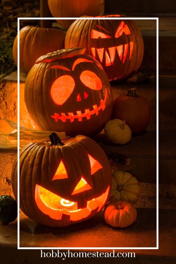 Jack-o-Lanterns on Porch