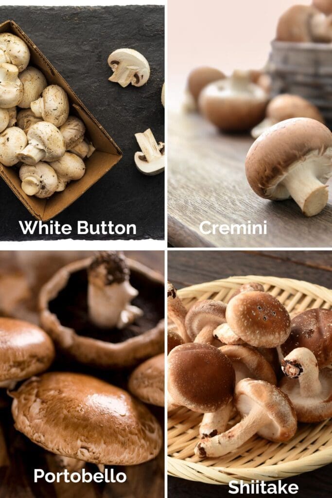 White Button, Cremini, Portobello, Shiitake