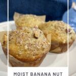 Moist Banana Nut Muffins Made with Sour Cream
