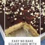 Easy No Bake Eclair Cake with Graham Crackers Dessert
