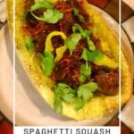 Spaghetti Squash with Sweet Soy Pork Meatballs