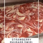Strawberry Rhubarb Swirl Cheesecake Squares Recipe