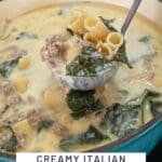 Creamy Italian Sausage Soup with Spinach or Kale